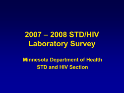 2007 &ndash; 2008 STD/HIV Laboratory Survey (PPT: 133KB/22 slides)