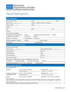Mumps Reporting Form (PDF)