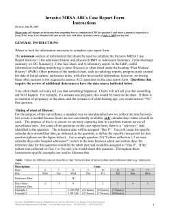 Invasive MRSA Case Report Form Instructions (PDF)