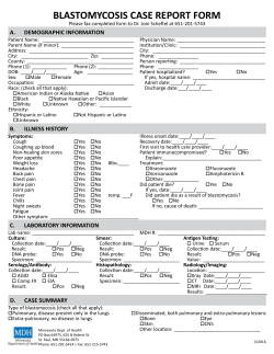 Blastomycosis Report Form (PDF)