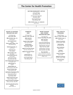 Center for Health Promotion Organization Chart