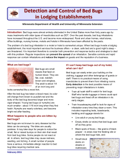 Detection and Control of Bed Bugs in Lodging Establishments (PDF: 126KB/2 pages)