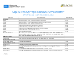 Sage Screening Program Reimbursement Rates (PDF)