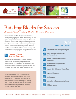 Building Blocks for Success A Guide For Developing Healthy Beverage Programs (PDF)