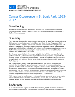 Cancer Occurrence in St. Louis Park, 1993-2012 (PDF)