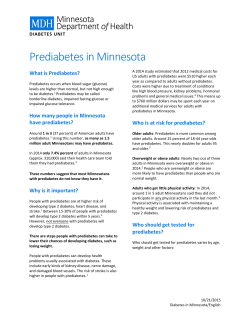 Prediabetes in Minnesota Fact Sheet (PDF)