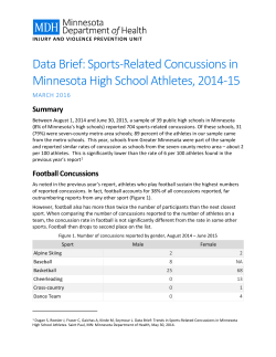2014-15 Data Brief: Sports-Related Concussions in Minnesota High School Athletes (PDF)