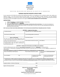 Nursing Assistant Registry Update Form (PDF: 27KB/1 page)