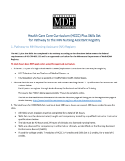 HCCC Plus Skills Set for Pathway to NA Registry tool (PDF: 131KB/4 pages)