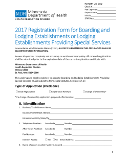 Lodging Establishments Providing Special Services Registration Form (PDF)