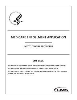 CMS 855A Medicare Enrollment Application (PDF)