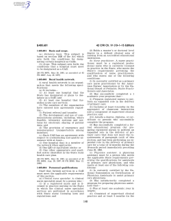 CFR485.604 - Personnel qualifications