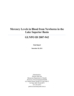 Final Report to EPA: Mercury Levels in Blood from Newborns in the Lake Superior Basin(PDF: 2637KB/181 pages)