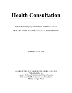 Mercury-Containing Polyurethane Floors in Minnesota Schools, Sep. 2006 (PDF)