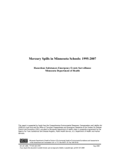 Mercury Spills in Minnesota Schools, 1995-2007 (PDF)