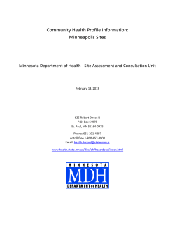 Community Health Profile Information: Minneapolis Sites