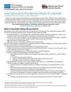Heavy Metal Detection and the Concept of Chelation: Information for Health Care Providers (PDF)