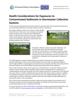 Health Considerations for Exposures to Contaminated Sediments in Stormwater Collection Systems - May 2012 (PDF)