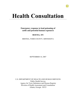 Emergency Response to lead poisoning on a farm in Bertha, MN - September 18, 2007(PDF)