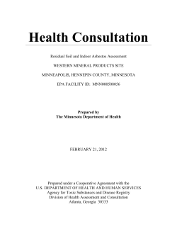 Health Consultation: Residual Soil and Indoor Asbestos Assessment Western Minerals Products Site Health Consultation , 2012 (PDF: 2290KB/24 pages)