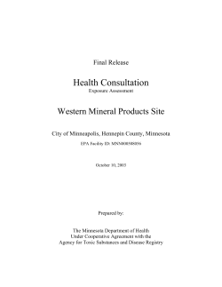 Health Consultation: Exposure Assessment: Western Mineral Products Site, 2003 (PDF: 1463KB/57 pages)
