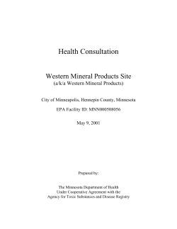 Health Consultation: Western Mineral Products Site (a/k/a Western Mineral Products), 2001 (PDF: 3385KB/46 pages)