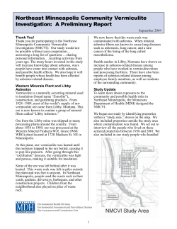 Northeast Minneapolis Community Vermiculite Investigation: A Preliminary Report, September 2004 (PDF: 191KB/4 pages)