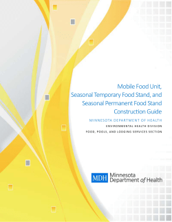 Mobile Food Unit, Seasonal Temporary Food Stand, and Seasonal Permanent Food Stand Construction Guide