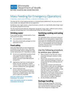 Mass Feeding for Emergency Operations (PDF: 150KB/2 pages)