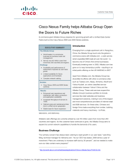Cisco Nexus Family helps Alibaba Group Open the Doors to Future Riches
