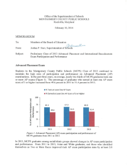 MCPS Report on AP and IB Participation and Performance