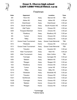 Lobo Volleyball Schedule 2014