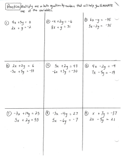 Elimination Practice hw