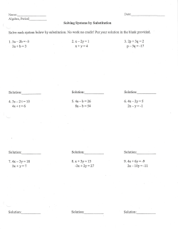Solving Sysytems by Substitution