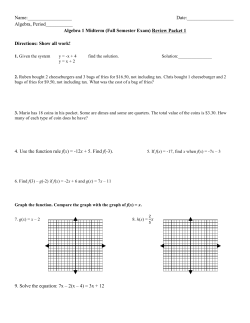 Algebra Fall Final Review Packet 1