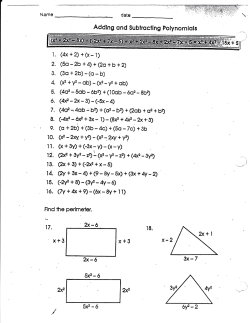 Adding and Subtracting Polynomials