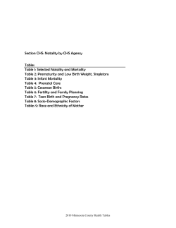 Natality by CHS Agency (PDF: 115KB/10 pages)