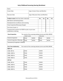 Early Childhood Screening Worksheet