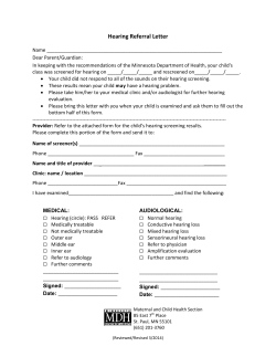 Hearing referral letter