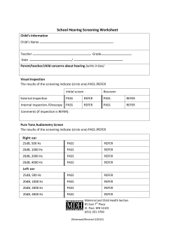 school hearing worksheet