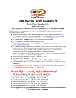 2016 MoNASP State Tournament Rules