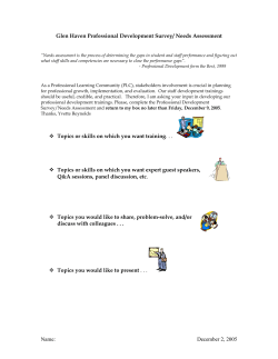 Staff needs assessment