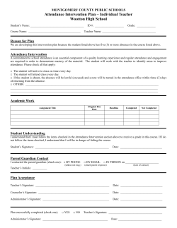 Attendance Intervention Plan