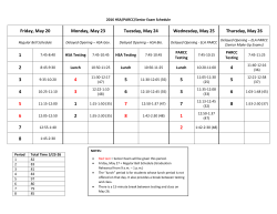 2016 Senior Exam, HSA, PARCC Schedule