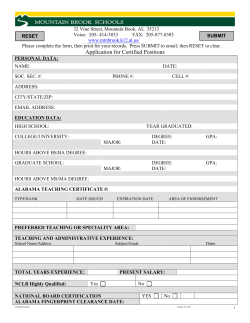 Mountain Brook Schools Certified Application