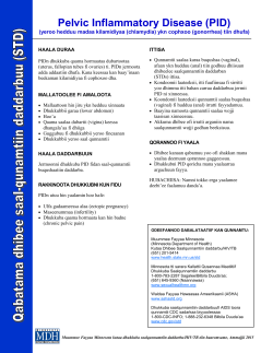 STD Facts: Pelvic Inflammatory Disease (PID) (Oromo) (PDF)