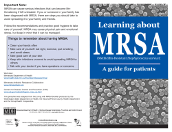 Learning about MRSA: A guide for Patients (PDF: 375KB/6 pages)