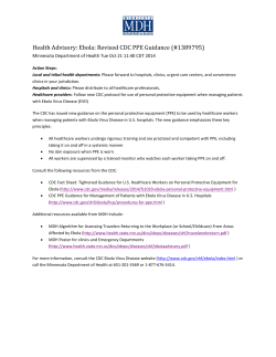 Health Advisory: Ebola: Revised CDC PPE Guidance (PDF: 148KB/1 page)