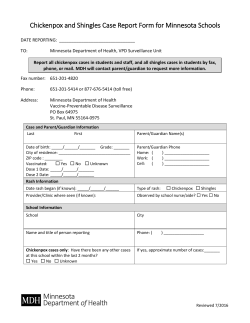Minnesota Chickenpox School Case Report Form for Minnesota Schools (PDF)