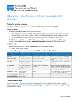 Laboratory Testing for Varicella (Chickenpox) and Zoster (Shingles) (PDF)
